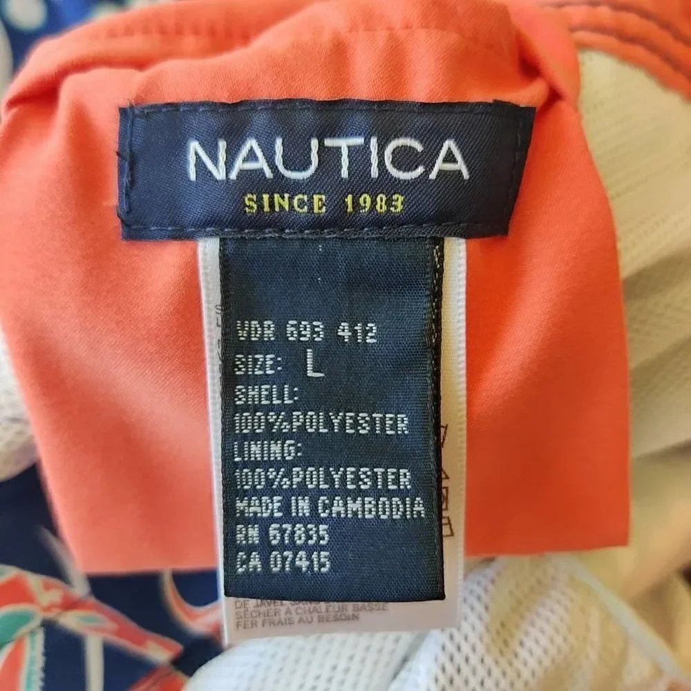 Nautica vibrant coral reef fish nautical swim trunk sz L